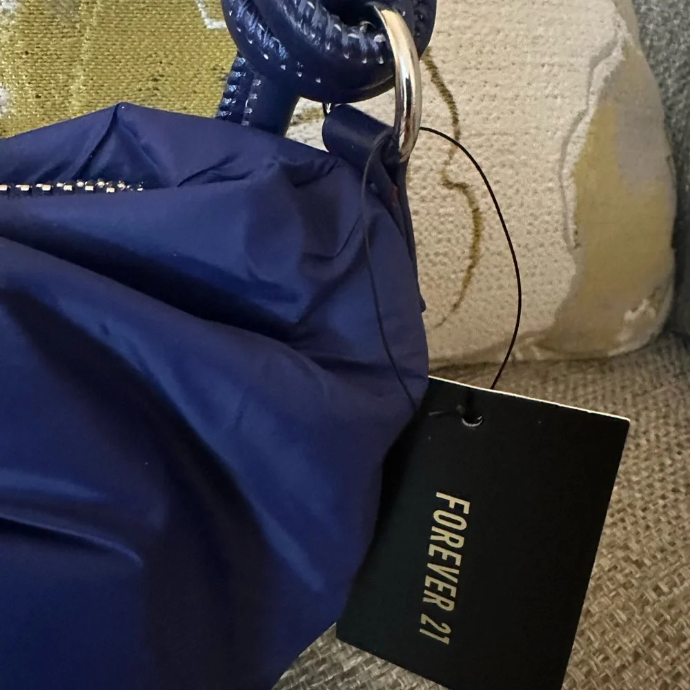 Stylish Forever 21  Navy Shoulder Bag  with Ruffled Shoulder‎ Strap